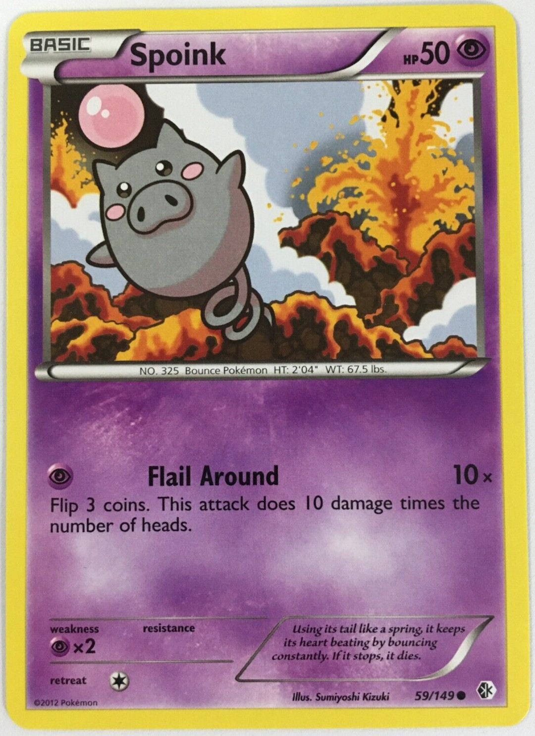 POKEMON SPOINK 59/149 BOUNDARIES CROSSED COMMON NEAR MINT