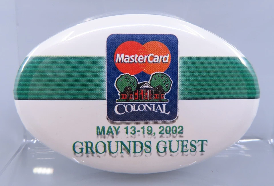 LOTE de insignias de invitado Mastercard Colonial 2002 Grounds Nick Price Champion Foto 2 de 4