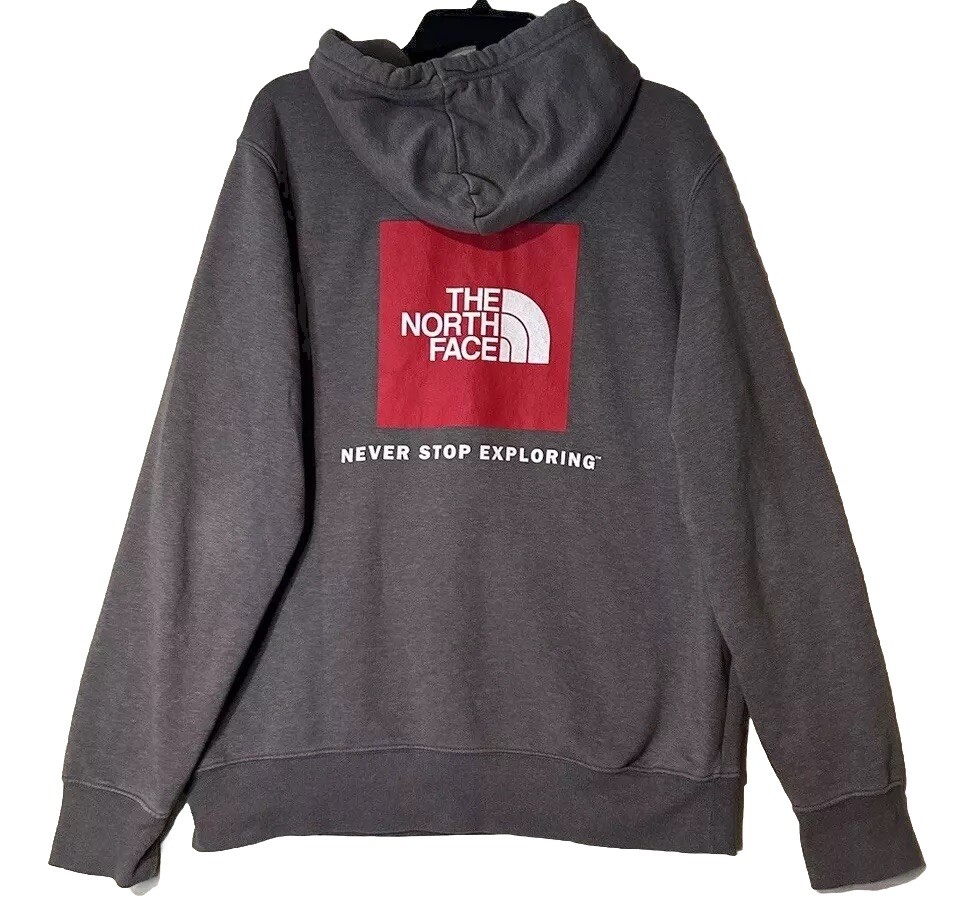 Northface Never Stop Exploring Red Logo Gray Mens… - image 6