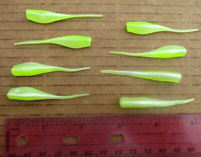 50ct CHARTREUSE PEARL 2'' STINGER SHAD GRUBS Crappie Fishing Lures Quiver Tail