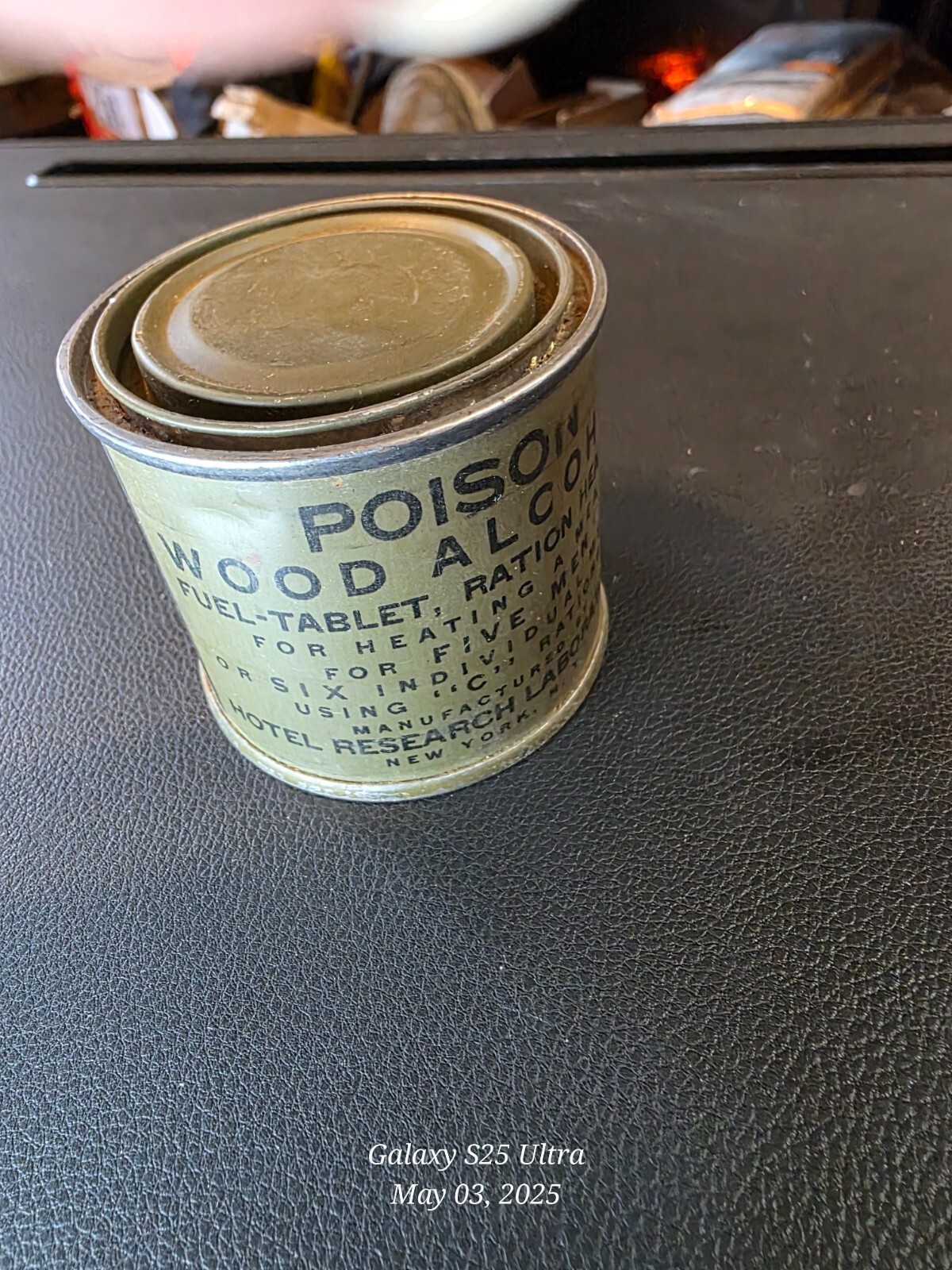 GI WWII Wood Alcohol C Ration Heater Can