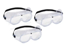 3pk Shatter Proof IMPACT Resistant Goggles Eye Protection PPE WEAR OVER GLASSES!
