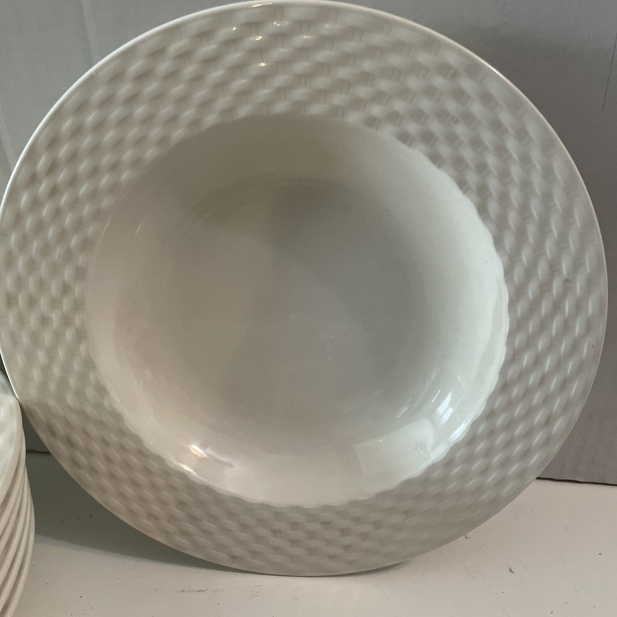 Pagnossin Ironstone Treviso - White Basketweave Salad Plate -Italy
