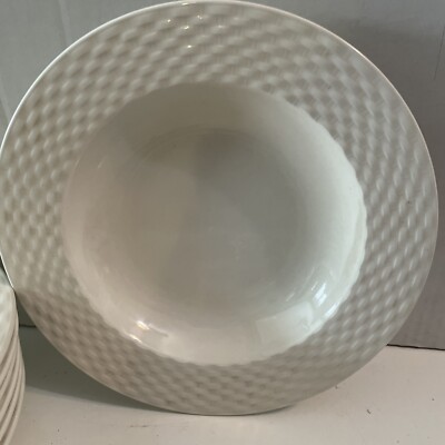 Pagnossin Ironstone Treviso - White Basketweave Salad Plate -Italy