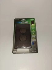 LumiCover LED Night Light Wall Outlet Plate – Aged Bronze (Classic Outlet) NEW