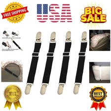 Bed Sheet Clips Straps Sheet Holder Mattress Clips, Adjustable Elastic Bed Sh...