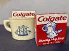 Vintage Old Spice Shulton Milk Glass Shaving Mug With Colgate Shaving Mug Soaps