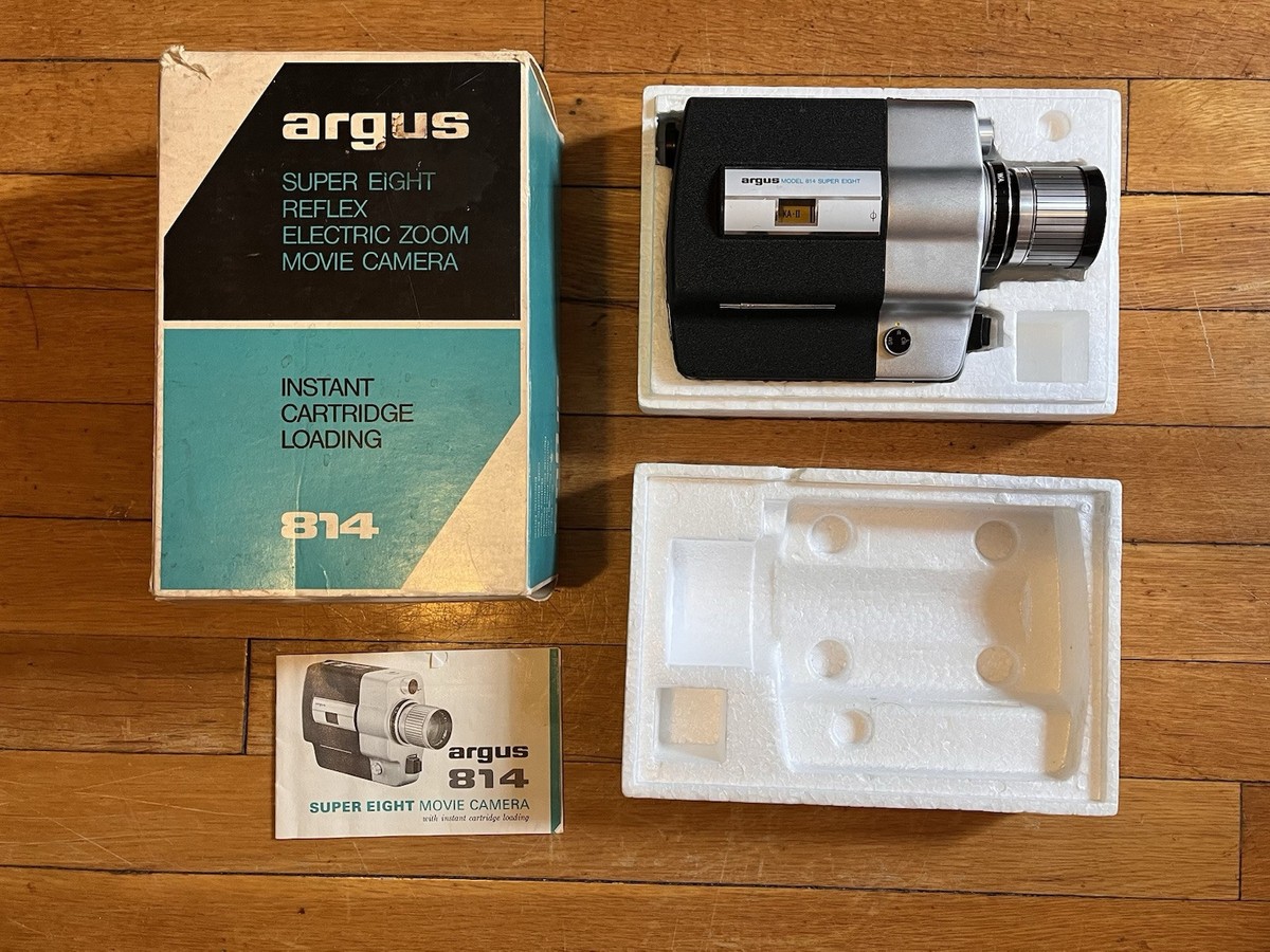 VINTAGE ARGUS 814 SUPER 8 Movie Camera Instant Cartridge Loading