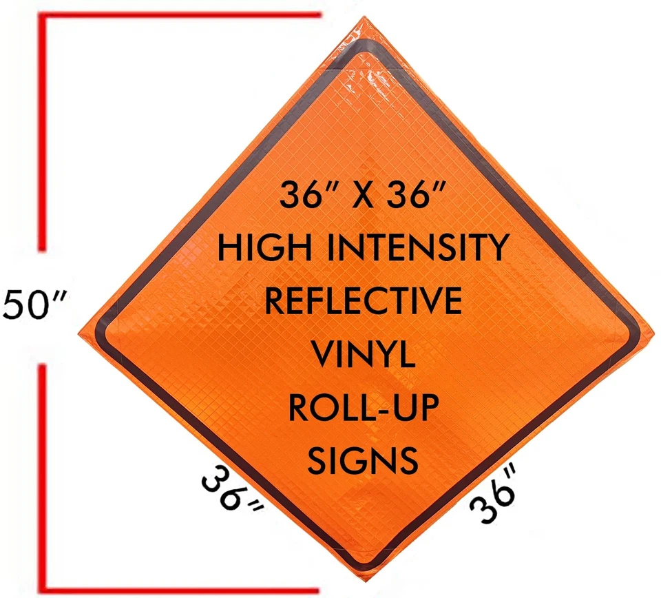 Letrero de vinilo reflectante OrangeGear® 36" x 36" y kit de soporte de resorte único de acero Foto 2 de 4