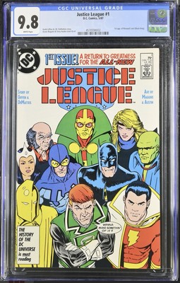 Justice League #1 CGC 9.8 1st Maxwell Lord Black King 1987