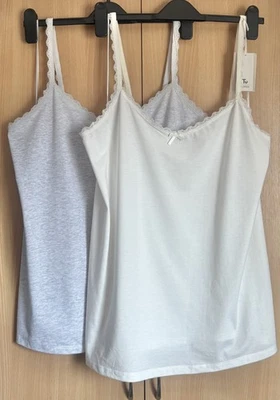 2 Pack Tu Ladies Lace Trim Cami / Camisole Vests Size 22 - Image 1 of 4