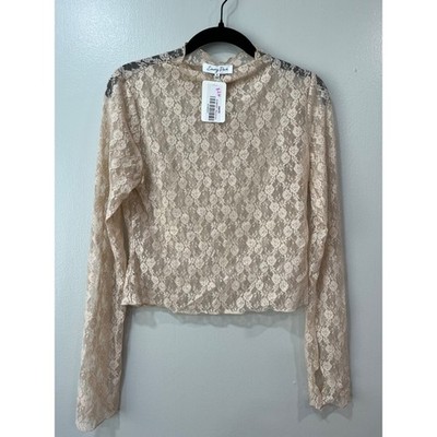 Emory Park Women's Long-Sleeve Top Size Medium Tannish Pink