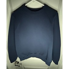 Vintage 90's Single Sitch Fruit of The Loom Navy Blue Crewneck Sweatshirt Sz L