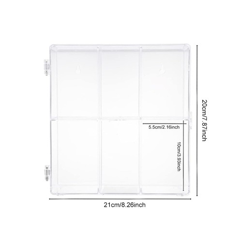 Vetrina per bambole 6 griglie pupazzo a mano scatola portaoggetti per action figure organizer - Foto 2 di 8