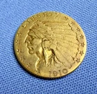 1910 U.S Gold 2 1/2 Dollar Indian Head Quarter Eagle Nice Condition