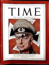 Time Magazine January 10, 1944 Field Marshal Fritz Erich von Manstein, Complete