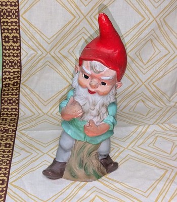 Vintage Signed Heissner Garden Gnome West Germany 11  Rubber/plastic Figurine