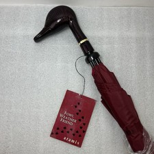 Vintage ARAMIS Red Umbrella w/ Wooden Duck Head Handle Classic Style 36
