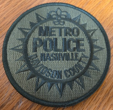 NASHVILLE Davidson County TENNESSEE POLICE subdued green POLICE PATCH