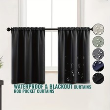 2 Panel Privacy Insulated Blackout Short Window Curtain Drapes Cafe Tier Kitchen