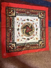 Vintage Wamcraft Aztec Pattern Bandana Red Made in USA Eagle Southwest 1990s Y2K