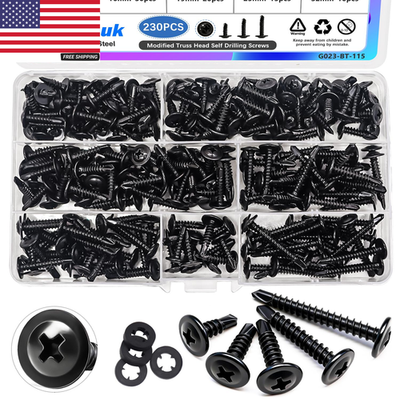 #ad #ad 230PCS #8 Self Tapping Screws410 Stainless Steel Self Tapping Screws for Metal $14.07