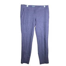 Express Womens Pants Navy Red Columnist Mid Rise Straight Leg Stretch 6R