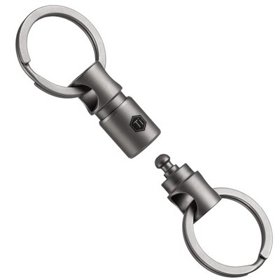 KeyUnity Detachable Key Ring Connector,Double-end 360°Keychain Titanium Rotatabl