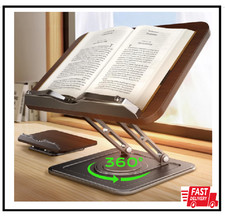 Book Stand for Reading, Adjustable Book Holder with 360 Rotating Bases, Ergonomi