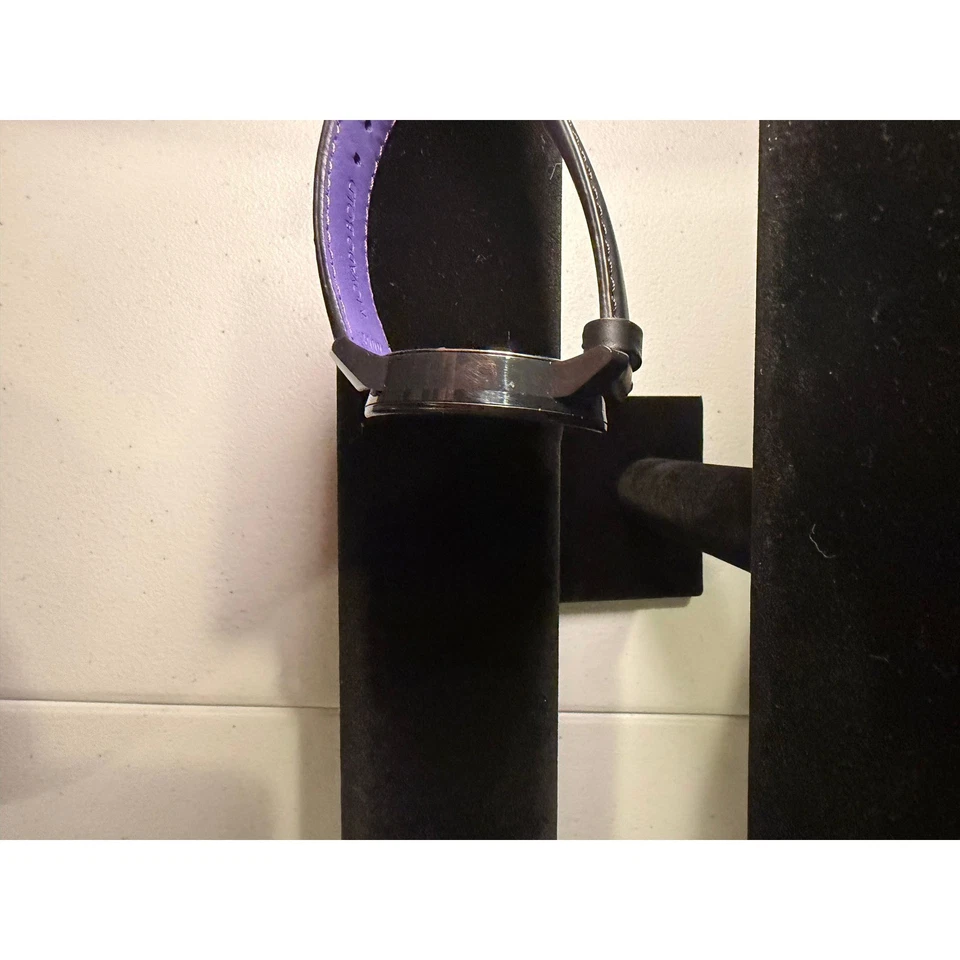 Movado Bold Black Stainless Steel Watch Black Leather Band Water Resistant - Image 3 of 4