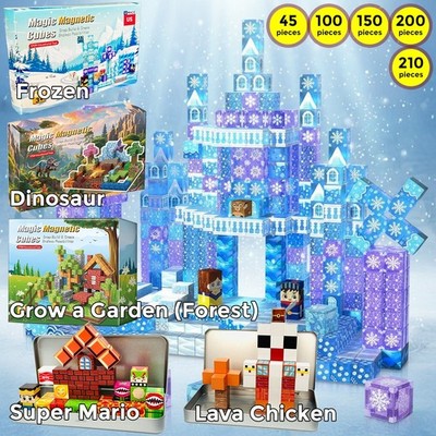 Building Cubes Sets - Frozen Dinosaur Lava Chicken Grow a Garden Magic