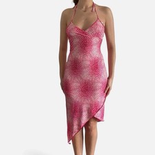 Vintage Jane Norman Pink Backless Midi Dress - UK 10