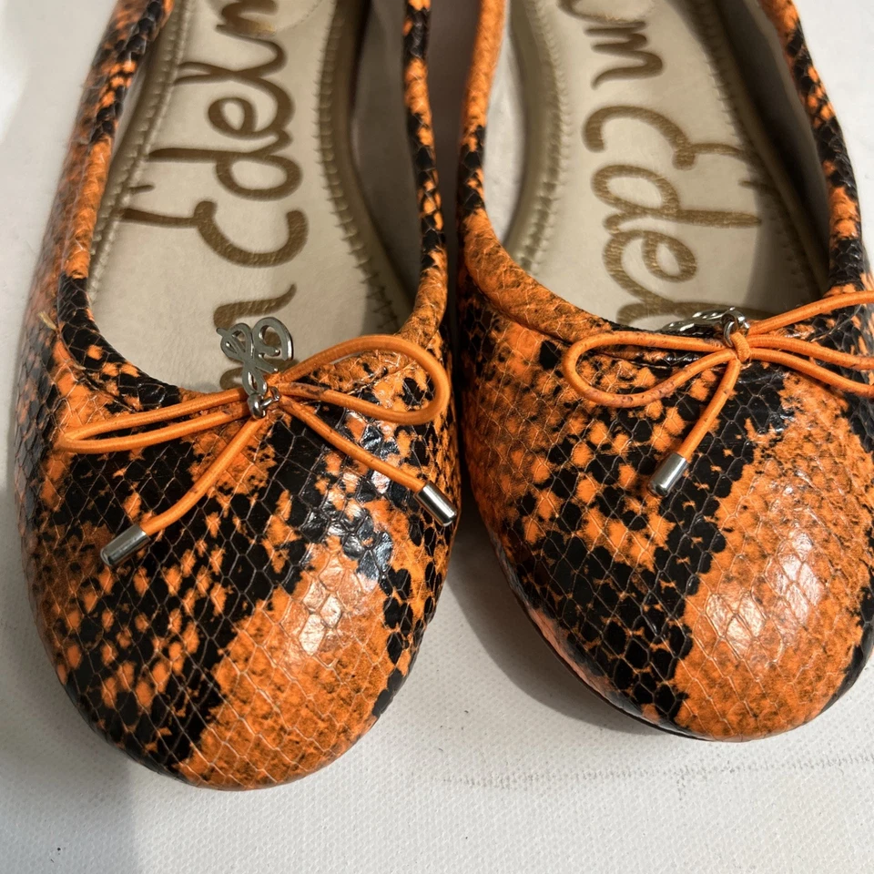 Sam Edelman Mujer Talla 8 Estampado Piel de Serpiente Naranja/Negro Foto 3 de 4