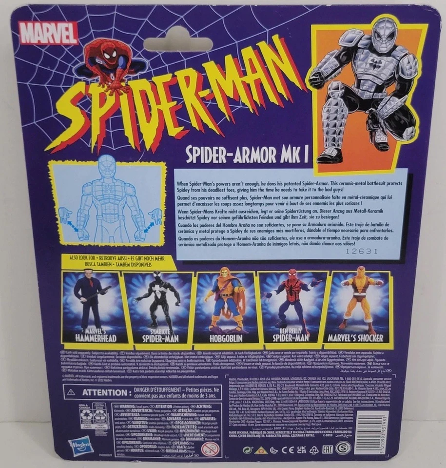 Figura de acción Hasbro Marvel Legends Retro Spider-Armor MK-I 6" (F3698) Foto 4 de 4