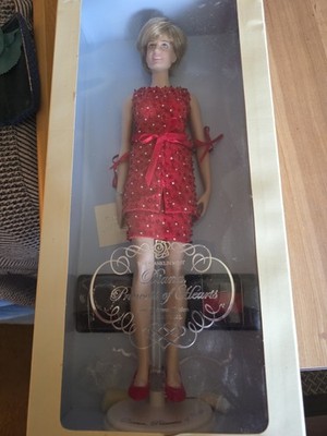 MIB Franklin Mint 16  Vinyl Princess of Hearts Diana Doll 1998 Christmas LE/1000