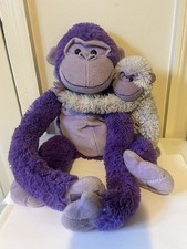 Animal Alley Purple Monkey Plush Mom  Baby Hanging Huggable Lovey