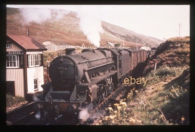 FREE POST 35mm slide - LMS 5MT 5014 at Slochd signal box, Scotland - c.1938.