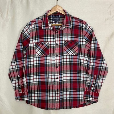 American Rag Men's Size L Red Plaid Flannel Shirt 90s Grunge Y2K Casual Cotton