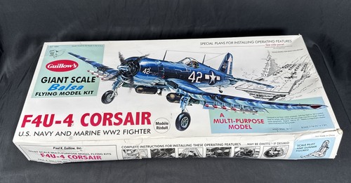 ✨Guillow's F4U-4 Corsair Giant Scala 1:16 Balsa Model Kit Nuovo, Scatola Aperta✨