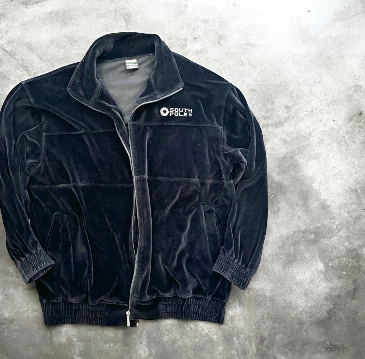 Velour Track Jacket Black Tracksuits & Sets for Men for Sale