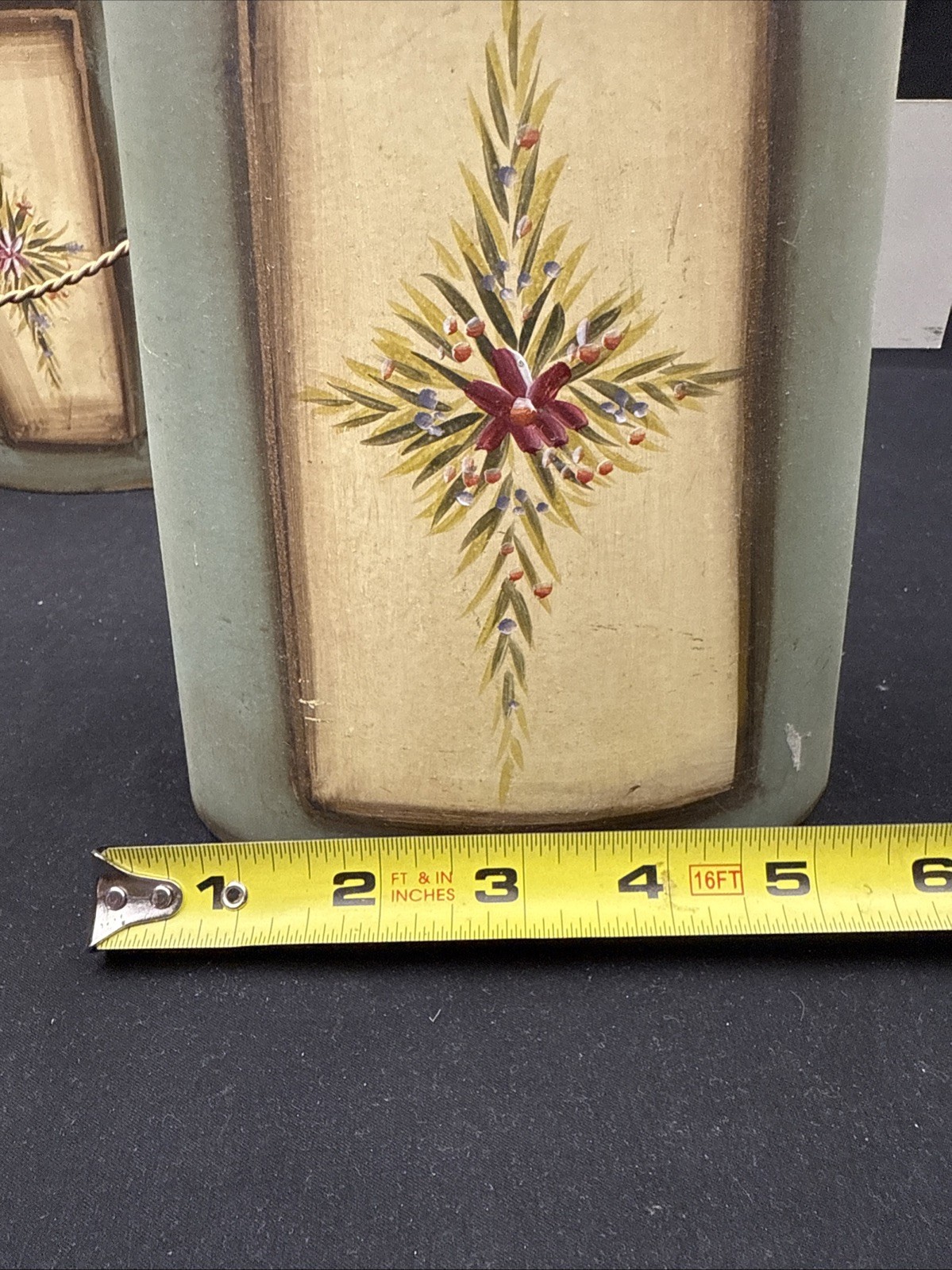 Wall Pocket Planters Sage & GOLD METAL PLANTER French Garden BASKET DECOR Pair!