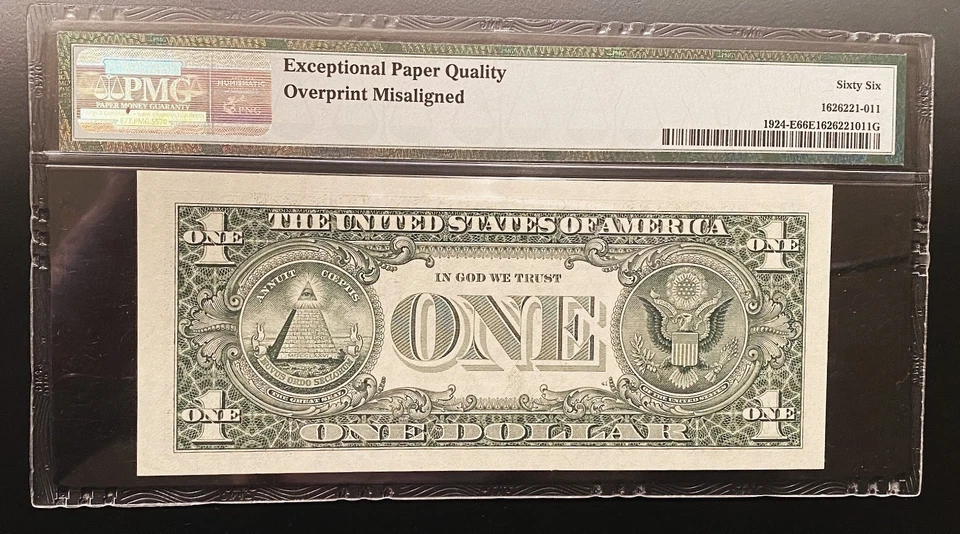 *AWESOME* $1 1999 "MISALIGNMENT ERROR NOTE" PMG SUPERB GEM UNCIRCULATED 66EPQ - Image 2 of 2