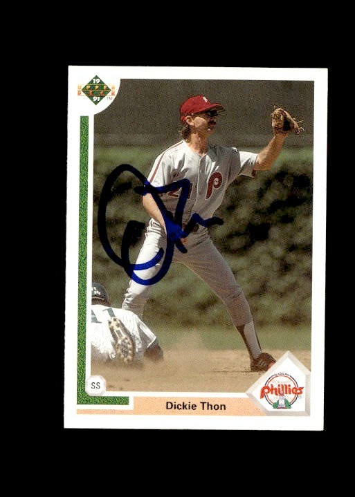Dickie Thon 1991 Upper Deck Phillies authentic autographed card