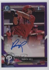 2018 Bowman Chrome Prospect Purple Refractor /250 Darick Hall #CPA-DH Auto q3o