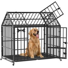 Heavy Duty Dog Crate 42 Inch,XL Large/Medium Pet Dog Cage Kennel Indoor,Steel...