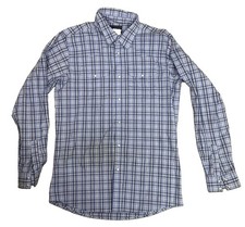 VTG Wrangler Pearl Snap Shirt Mens XXL Blue Plaid Button Up Long Sleeve Stained