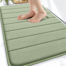 OLANLY Memory Foam Bath Mat 32x20, Super Soft Absorbent 32" X 20", Sage Green