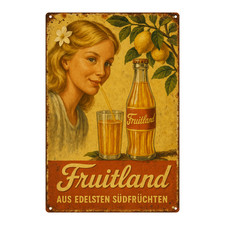 Werbeschild Fruitland 50er Jahre Blechschild | 20x30cm | DekoSchild Metallschild