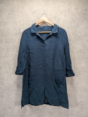 Seasalt Kleid UK 16 Leinen marine Tunika Top Lagenlook Komfort minimalistisch Chambray