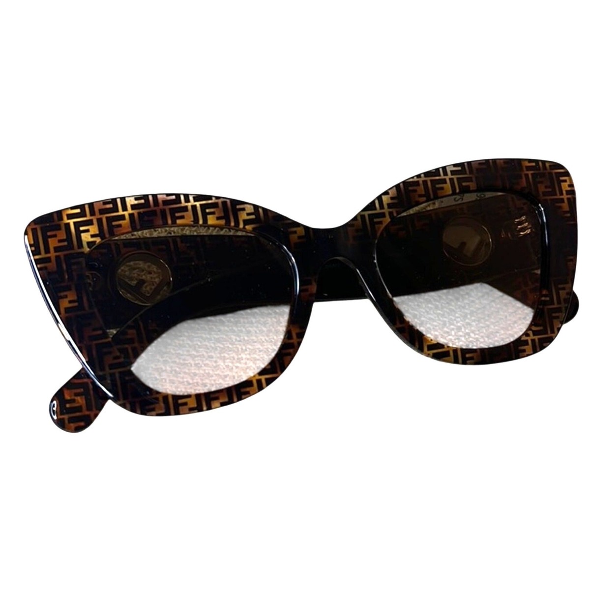 Fendi Brown & Black Havana Sunglasses, “Modern Cat Eye” | eBay